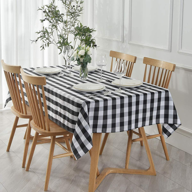 Black and White Checkered Tablecloth