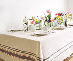 Cotton Grey Stripe Tablecloth