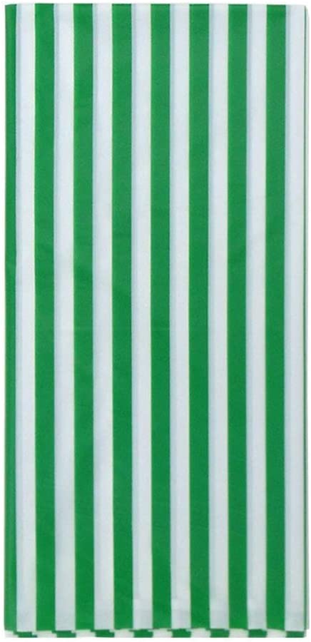 Striped blecloth Thickened Rectangle Tablecover , 54"x108" (Green and white Stripe)