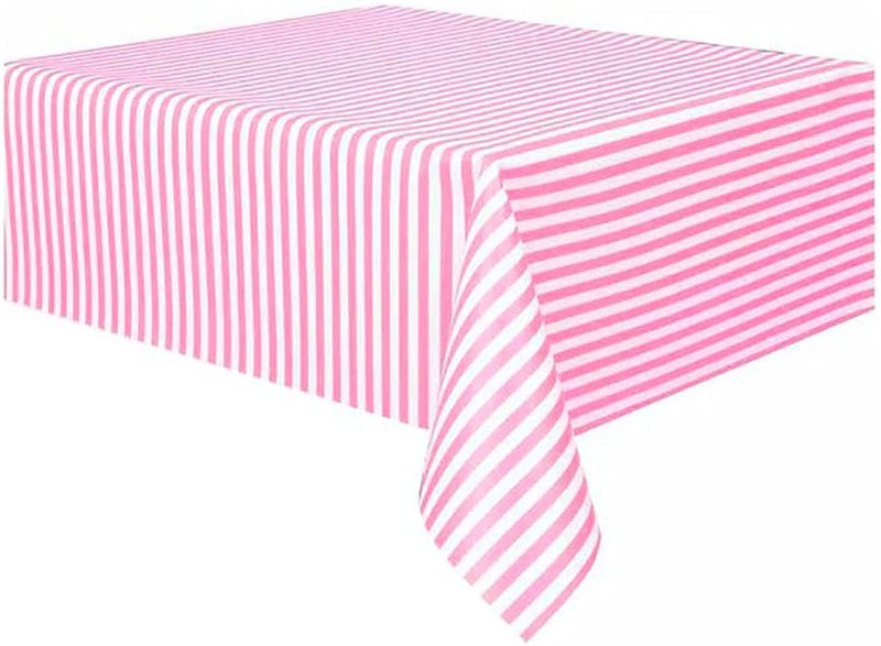 Pink and White Checkered Tablecloth Round