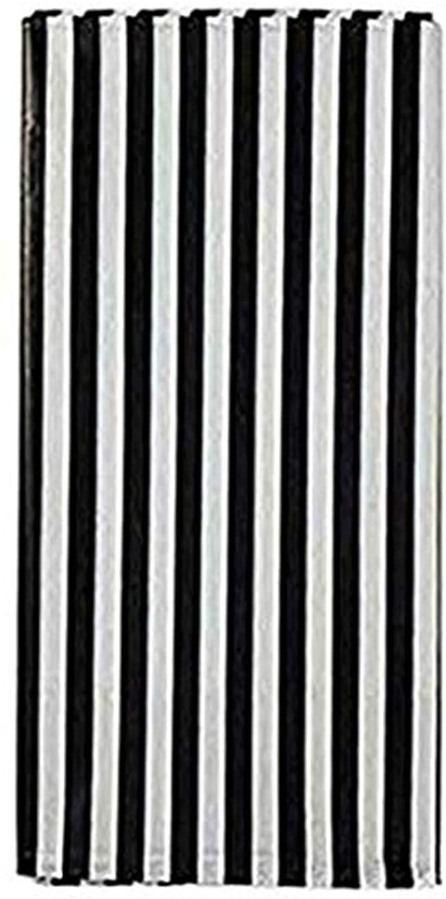 Tablecloth 54 Inch. x 108 Inch. Rectangle Table Cover (2pcs- Black White Stripe)