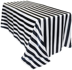 Black and White Striped Tablecloth