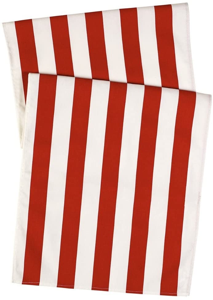 Red and White Striped Tablecloth