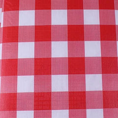 Exquisite Flannel Backed Vinyl Tablecloths, Solid Color Premium Quality Waterproof Table Cover (70 Inch. Round, Red Gingham (Checkerboard))