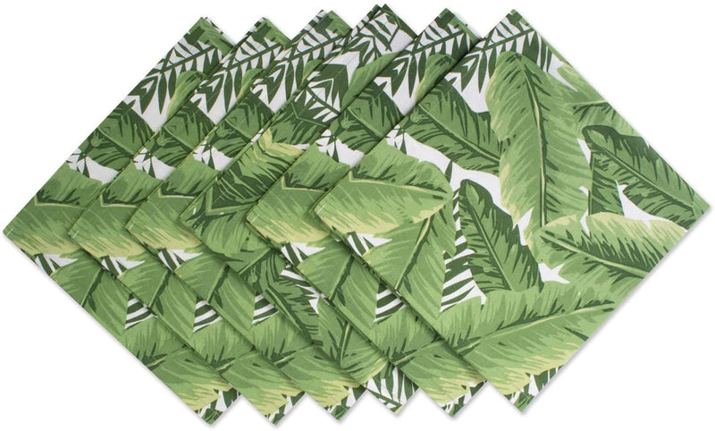 DII 100% Cotton Buffet Napkin, Machine Washable, , 20x20, 6 Piece Green and white