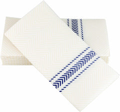 Dinner Napkins - Blue Bistro Stripe - Decorative & Disposable - Soft, Absorbent & Durable (15.5