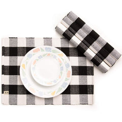 Black and White Buffalo Check Placemat, Set of 4