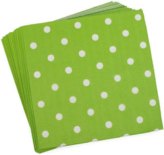 Unique Industries Lime Green and white30423 Polka Dot Paper Napkins, 16ct