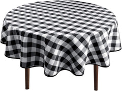 Hiasan Checkered Round Tablecloth 60 Inch