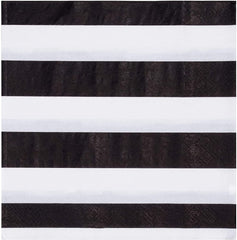 Cocktail Napkins - 150-Pack Luncheon Napkins, Disposable Paper Napkins, Black and White Striped Design, Unfolded 13 x 13 Inches, Folded 6.5 x 6.5 Inches