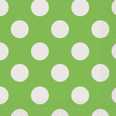 Lime Green Polka Dot Beverage Napkins, 16ct