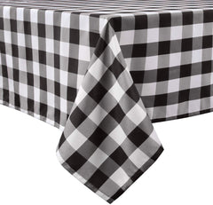 Buffalo Plaid Tablecloth Rectangle, Checkered Gingham Table Cloth for Kitchen Dinner Farmhouse Black and White - 60x84 Inch