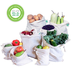 Reusable Vegetable Produce Bags, Set of 8