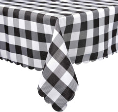 Black and White Plaid Rectangle Tablecloth