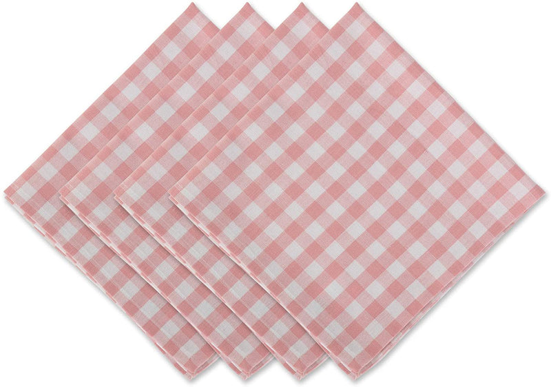 Napkin Set, Pink and White Napkin Set, 4 Piece