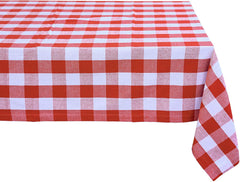 Red and white checkered tablecloth cotton