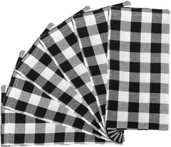 Black and White Cloth Napkins (Black White 6pcs)