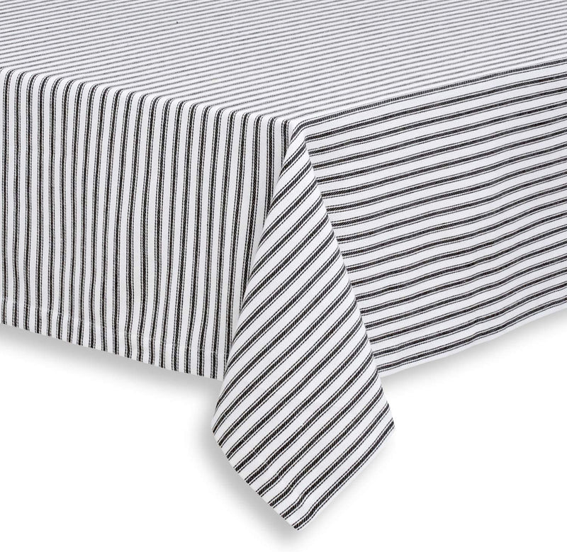 Black and White Checkered Tablecloth Round