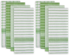 DII Everyday Basic Collection Woven Dishtowel Set, 20x28, Green, 8 Piece