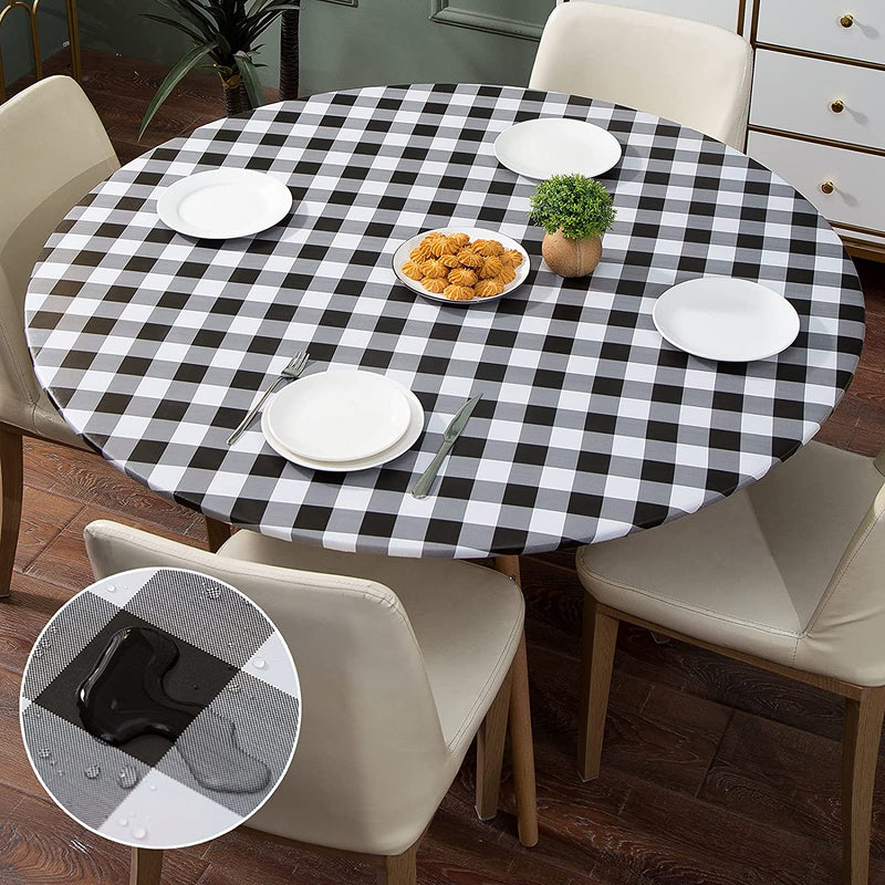 Flannel Backed Vinyl Tablecloth for 36"-44" Round Tables