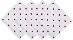 DII Polka Dot Kitchen Collection, Napkins, 18x18, White/Red, 4 Piece