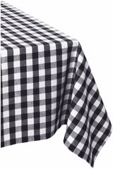 DII 100% Cotton Checkered Tablecloth Collection, 60x84, Black