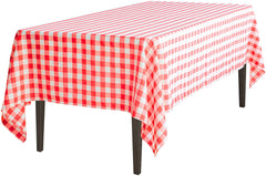 LinenTablecloth 60 x 102-Inch Rectangular Tablecloth Red & White Checker