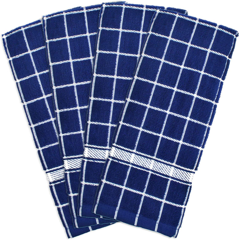 Dishtowel Set, 16x26, Nautical Blue Check, 4 Piece