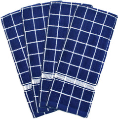 Dishtowel Set, 16x26, Nautical Blue Check, 4 Piece