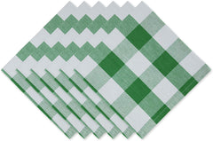 Napkin Set, 20x20, Green & White, 6 Piece