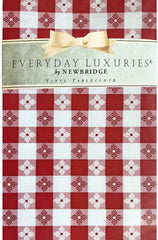 Newbridge Bistro Tavern Check Vinyl Flannel Backed Tablecloth - Cafe Checkered Indoor/Outdoor Vinyl Picnic, BBQ and Dining Tablecloth - 60” x 84” Oval, Red