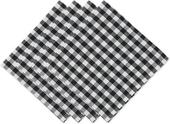 DII Gingham Check Collection, Napkin Set, Black, Napkin Set, 4 Piece