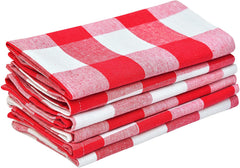 Red Cloth Napkin - Checked Napkin(Red and White)