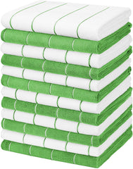 Green and White Dish Towels