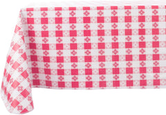 Red and White Checkered Vinyl Tablecloth, 52X70 Rectangle Yourtablecloth