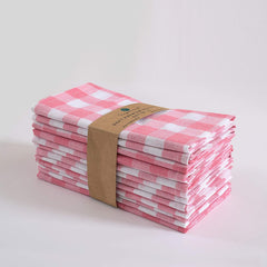 Napkins Cloth Washable & Reusable 20x20 – Pink & White