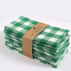 Napkins Cloth Washable & Reusable 20x20 - (Green/White)