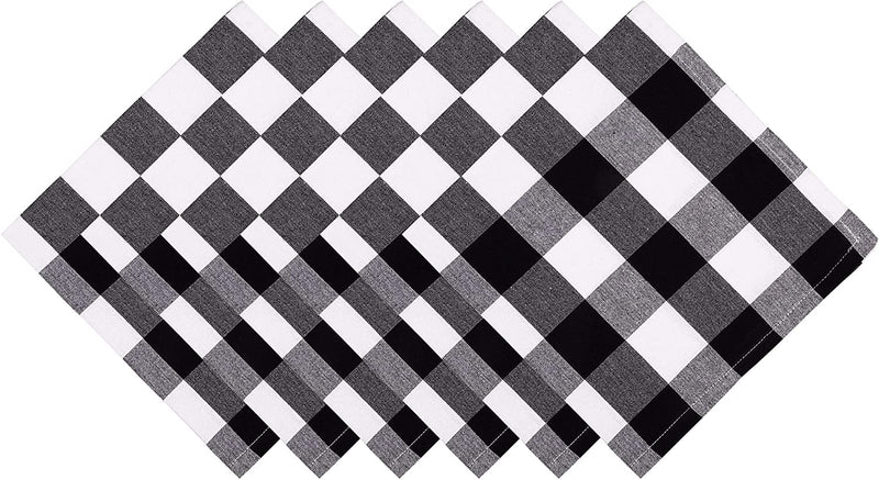 Napkins 20 x 20 Set of 6 Black and White