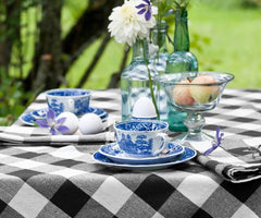 Cotton Buffalo Check Tablecloth - (Black and White)