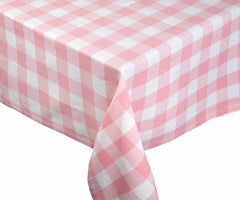 Cotton Tablecloth Rectangle - (Baby Pink & White Check)