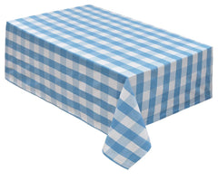 Blue Cotton Tablecloths - (Light Blue & White)