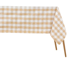 Tablecloth With Hemstitched corners - (Beige and Cream)