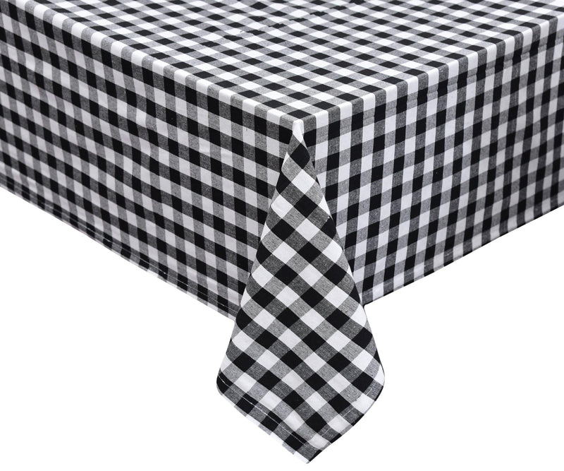 Black and White Plaid Tablecloth | Small Check Tablecloths