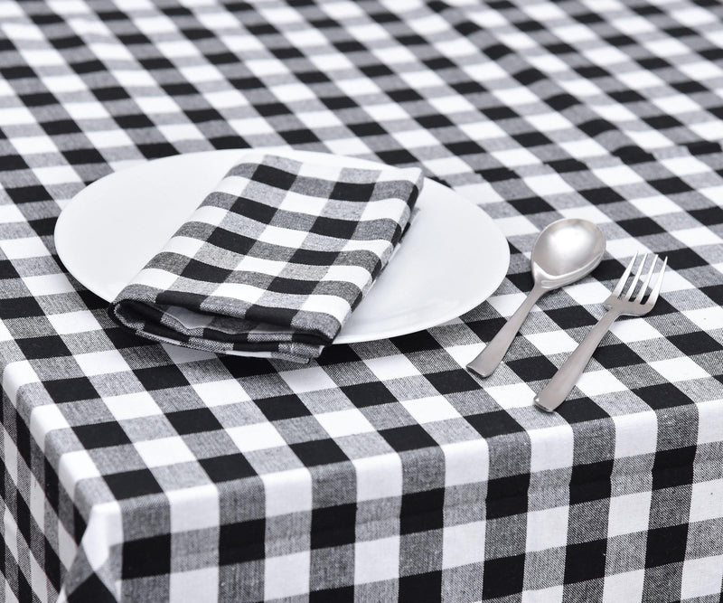 Black and White Plaid Tablecloth | Small Check Tablecloths