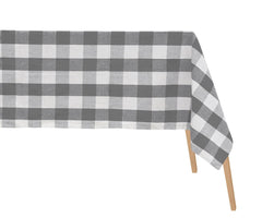 Rectangular Cotton Tablecloth - (Gray and White)