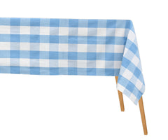 Blue Cotton Tablecloths - (Light Blue & White)