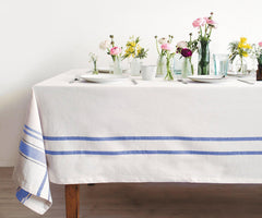 Striped Tablecloth Rectangle - Blue