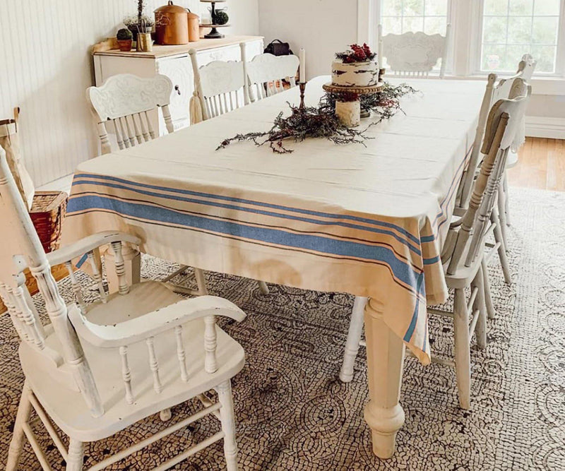 Striped Tablecloth Rectangle - Blue