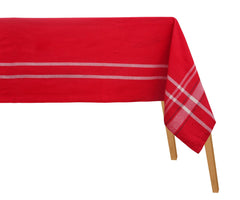 Red Striped Cotton Table Cover