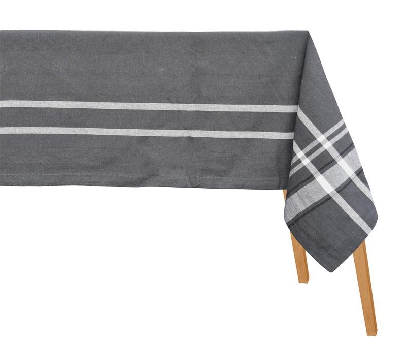 Tablecloth Rectangle - (French Stripes/Grey )